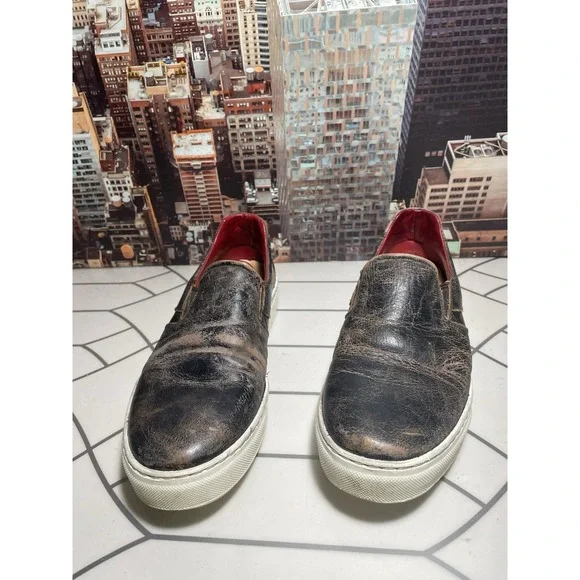 BED STU Hermione Tan Rustic Brown Distressed Leather Slip On Shoes Womens Sz 10 - Picture 5 of 10